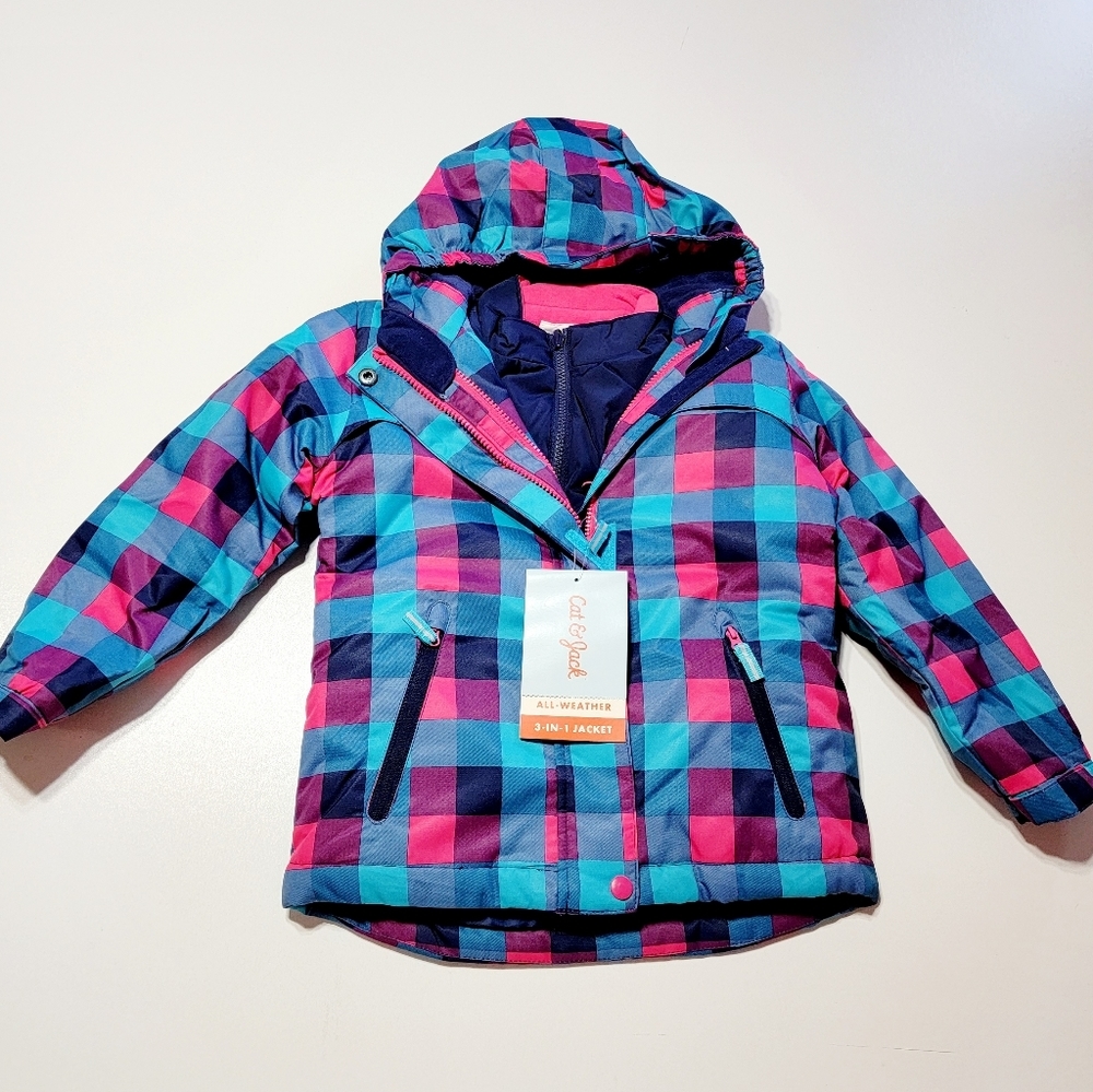 Cat and Jack 3-IN-1 navy pink Jacket